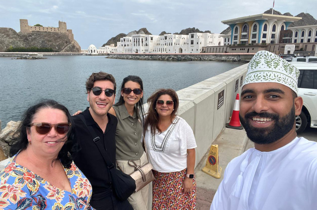 Our Travel Associates advisors arriving in Muscat, Oman.