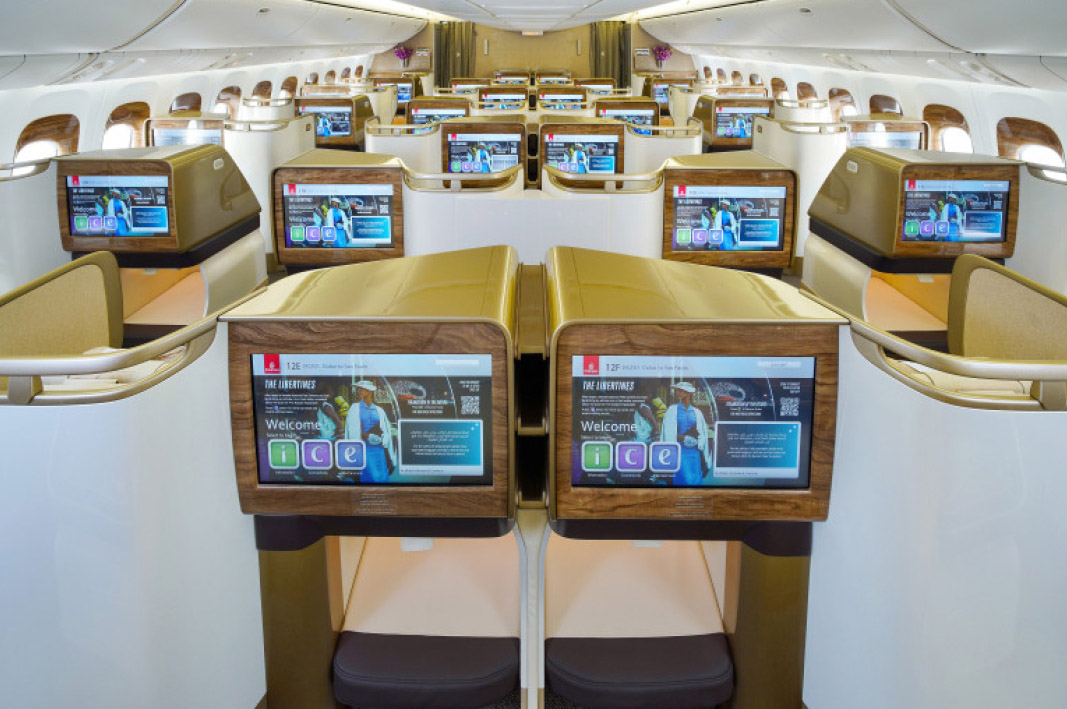 Emirates' new retrofitted 777 aircraft.