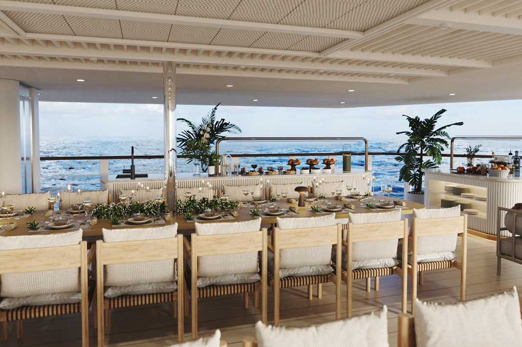 Paspaley Pearl by Ponant's ocean deck.